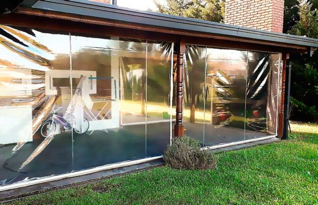 toldo vertical enrollable pvc cristal premium